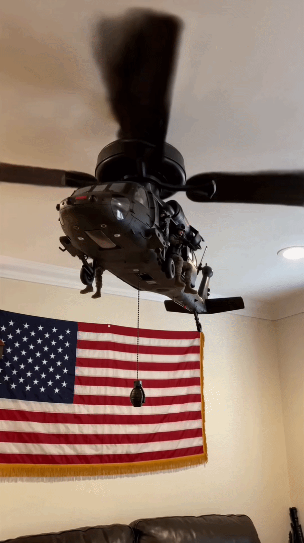 Aviation-inspired helicopter ceiling display