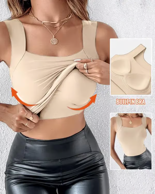 U Neck Shapewear Built-in Bra Tank ~ Flattering support with a seamless fit.