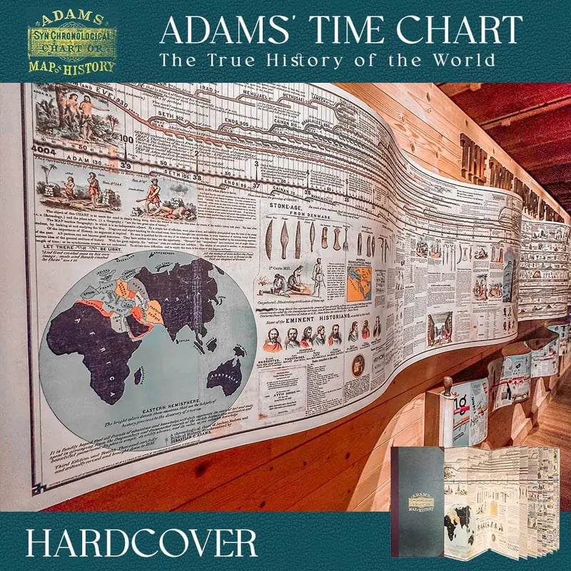 📜Adams' Time Chart: Vintage Hardcover World History Timeline Map Book📚