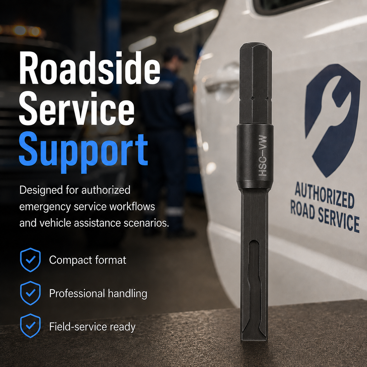 Roadside service support professional vehicle service tool