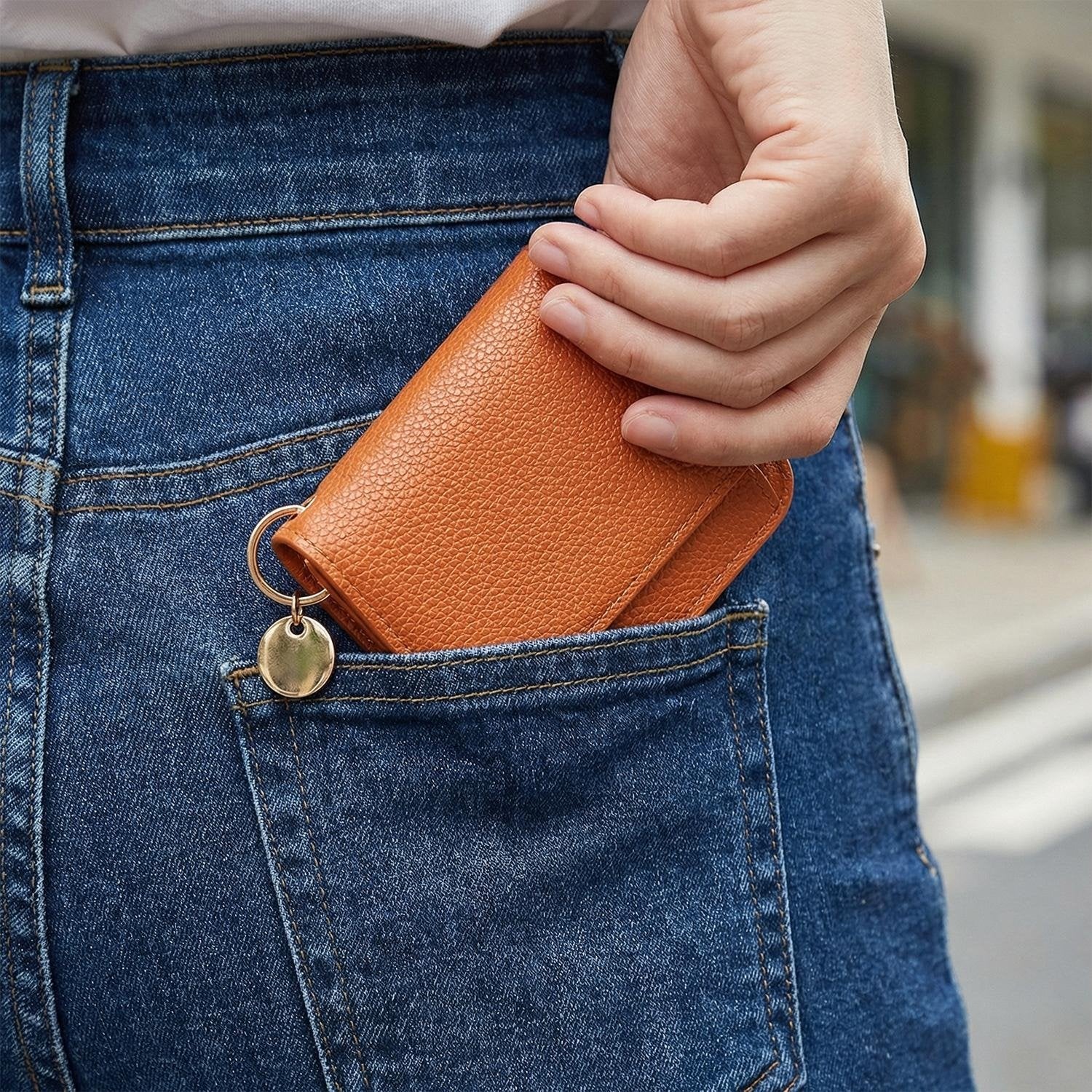 💖Žhavá zľava 49%🌹Krátke peňaženky s RFID pre ženy – módne puzdro na karty s kľúčenkou a peňaženkou na mince
