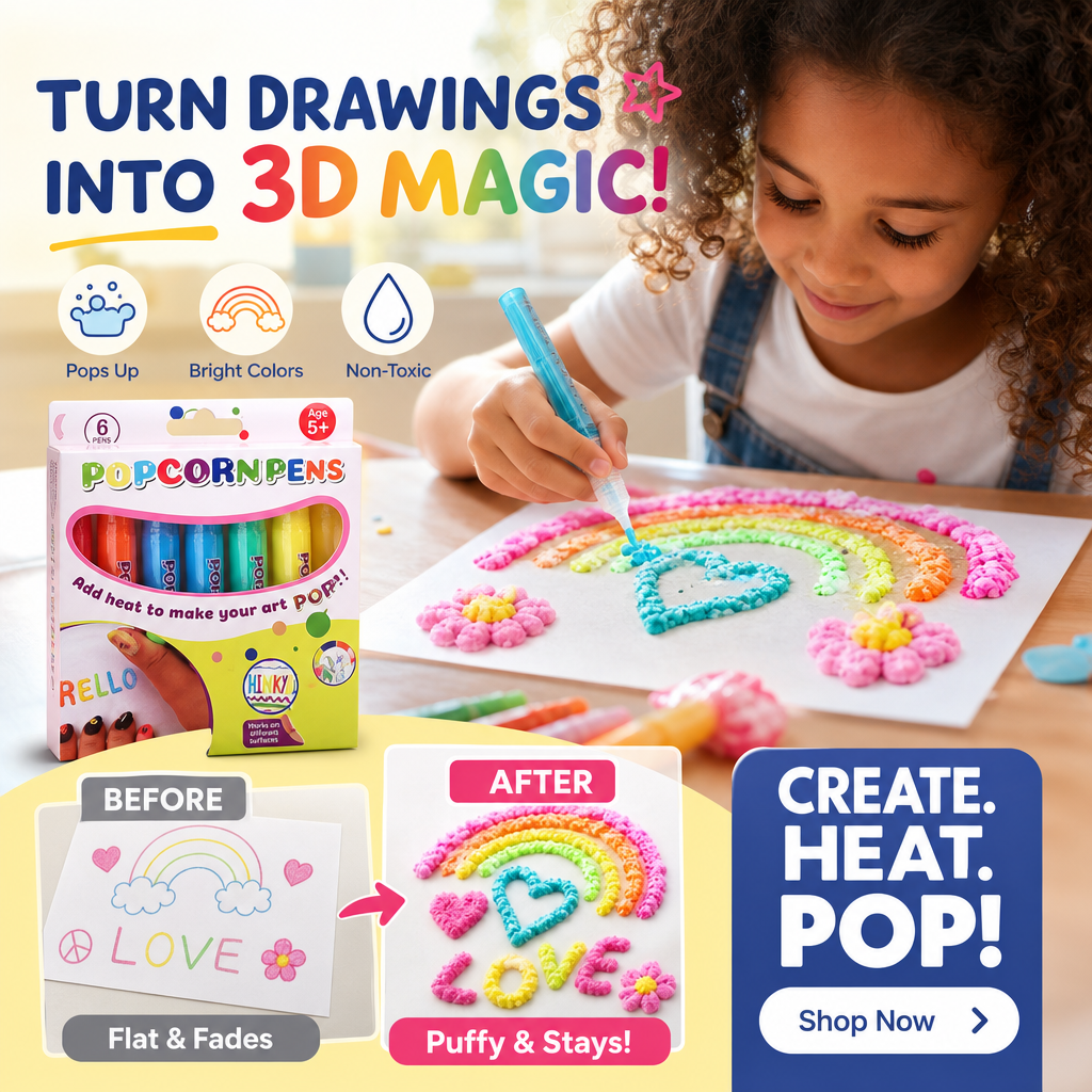 🎁Pozrite sa, aké úžasné sú ich kresby! 🎁6 pier v krabici - Puffy Magic Pens