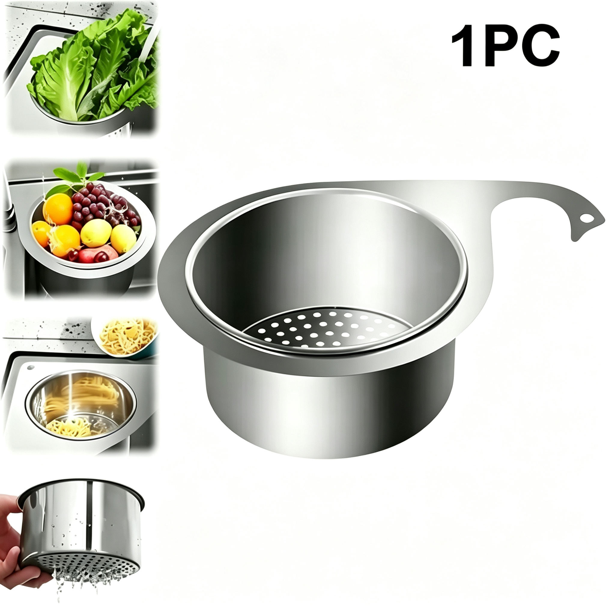 Homeessentials Stainless Steel Swan Sink Strainer Basket