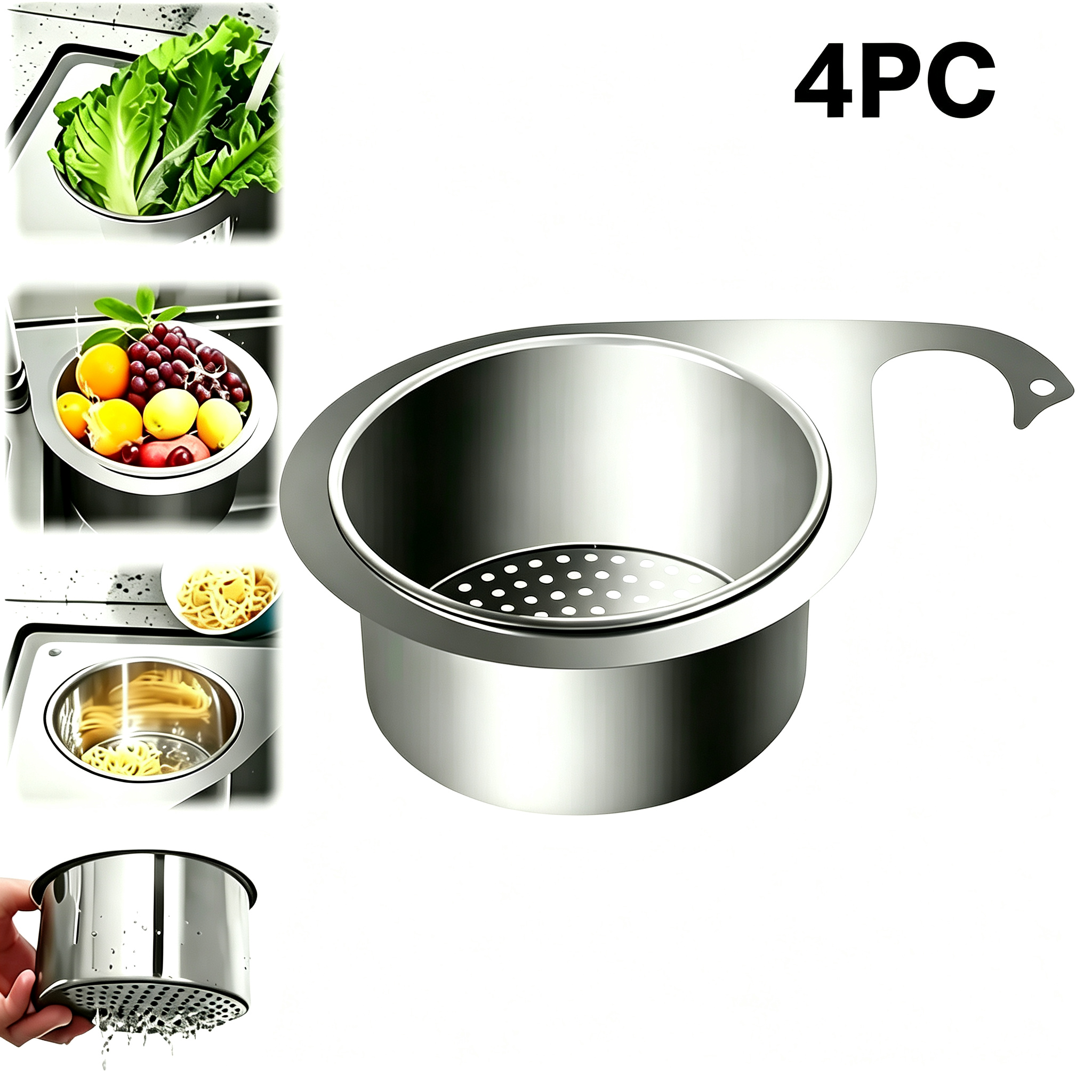 Homeessentials Stainless Steel Swan Sink Strainer Basket