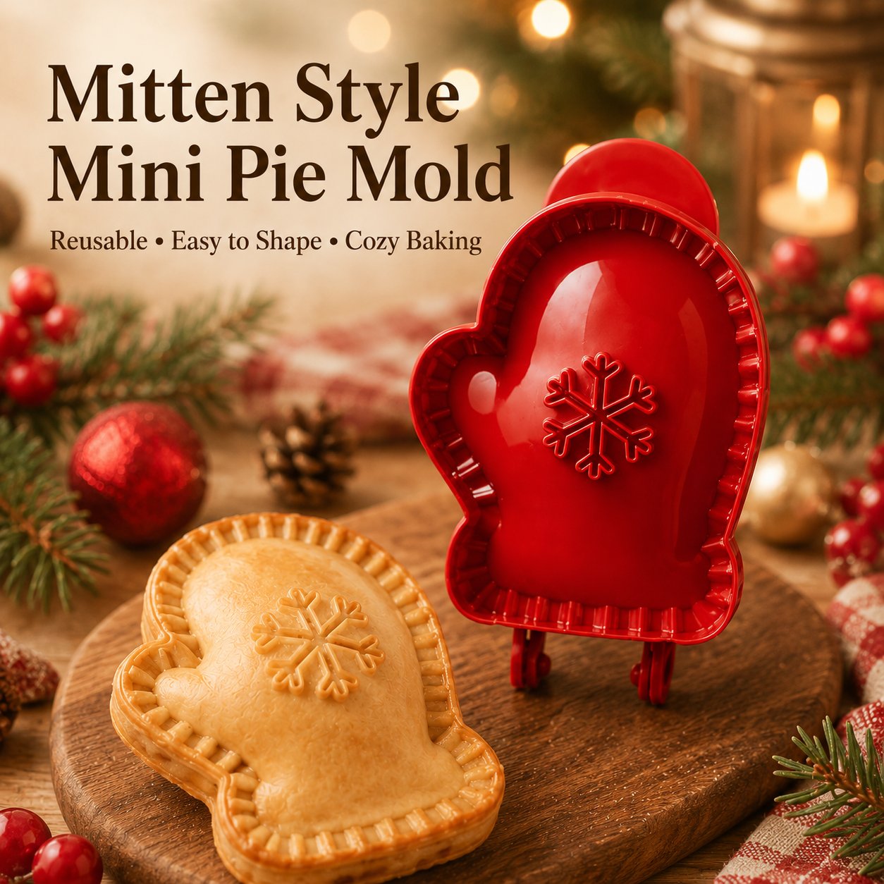 Santa mitten pie mold