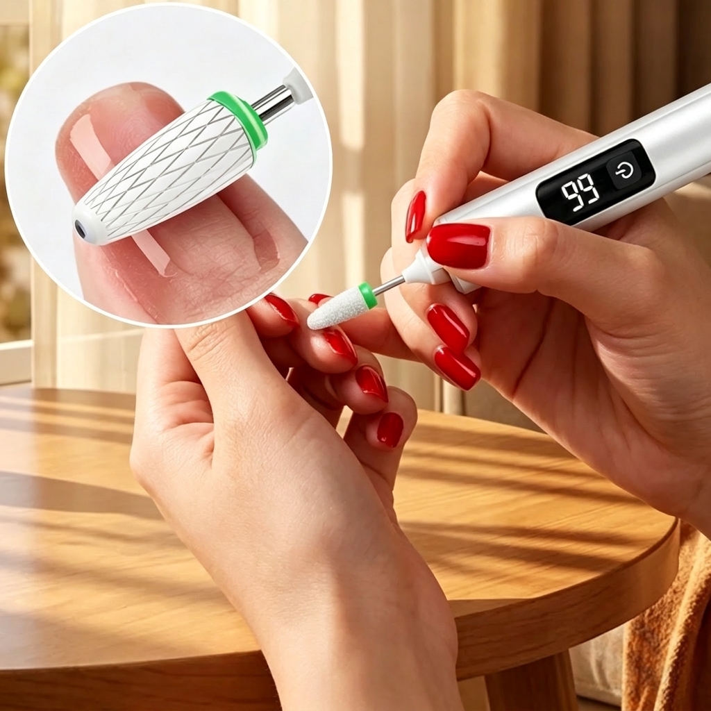 Built in LED nail grinder light