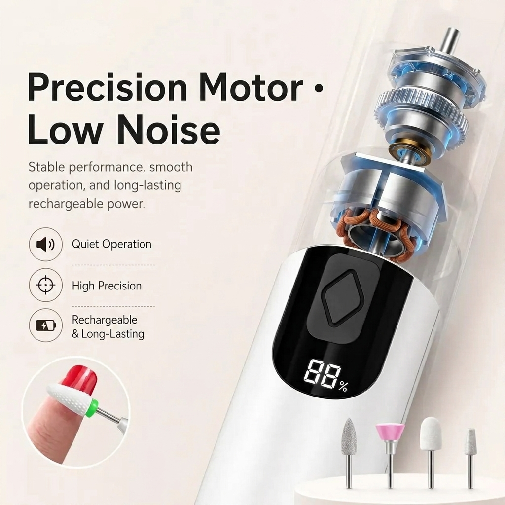 Electric Nail Grinder with LED Light