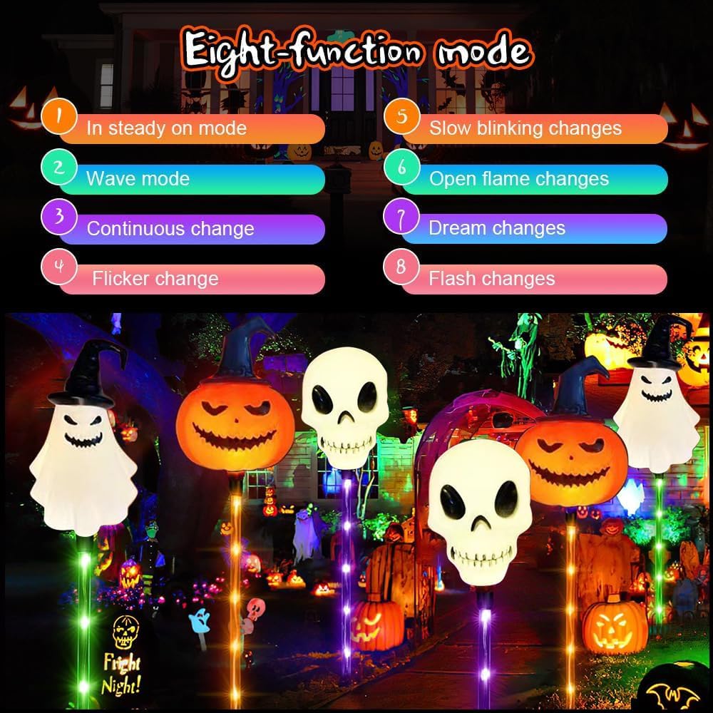 🔥Hot Sale 49% OFF🔥6 Pack Solar LED Pumpkin Ghost Lights Outdoor