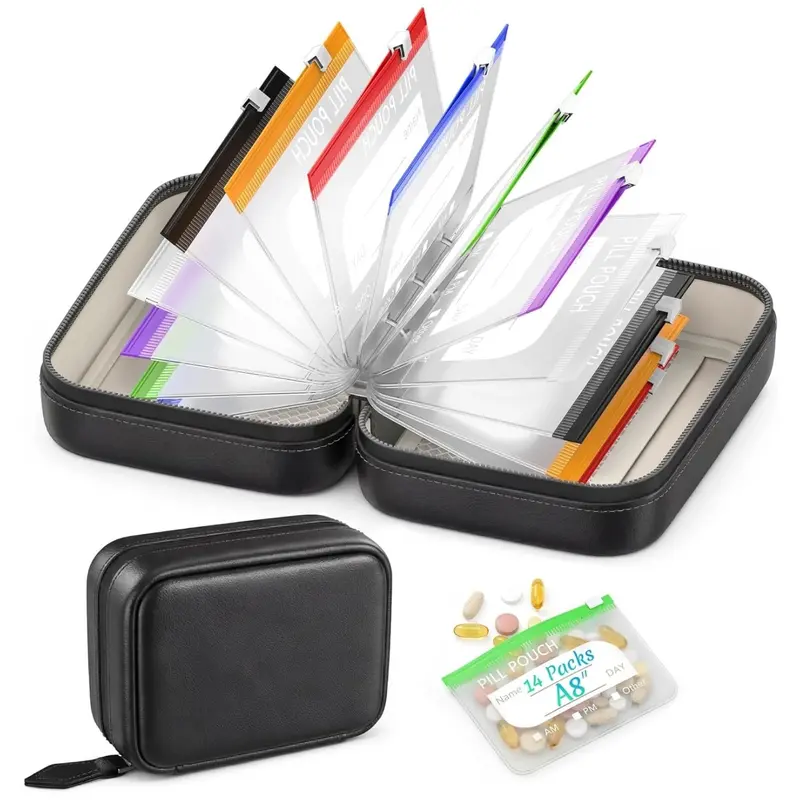 A8 Waterproof Large Pill Organizer Set for Travel and Daily Use