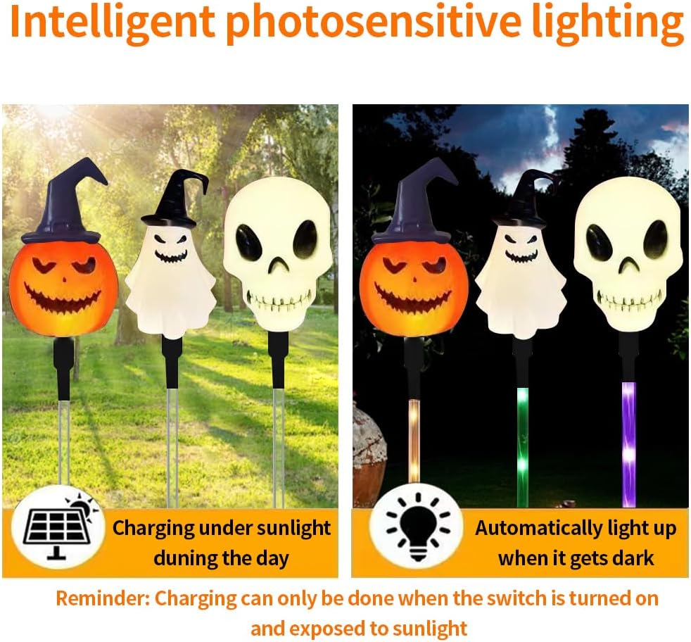🔥Hot Sale 49% OFF🔥6 Pack Solar LED Pumpkin Ghost Lights Outdoor