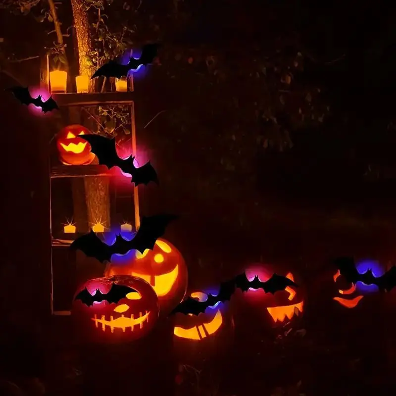 BougeRV 3D Bat Light Design LED Decorations - 12pcs Set