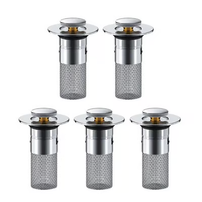 Bathroom Sink Drain Strainer Pop Up Sink Hair Catcher 3.15 Inch Removable Stainless Steel Filter Basket Sink Stopper Replacement Anti Clog Drain Filter Wash Basin Debris Capture Tool for Bathroom