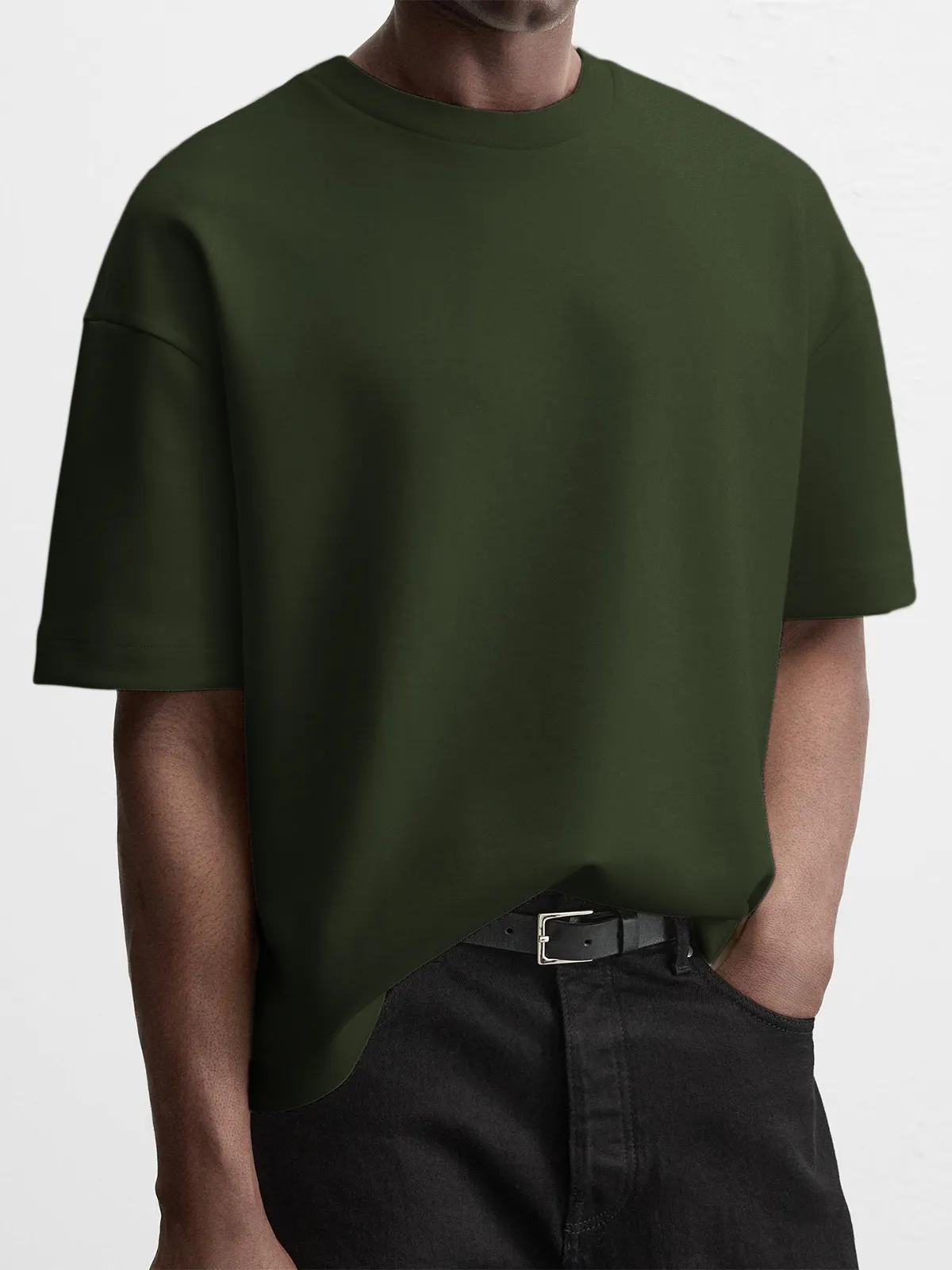 Men's Simple Casual Heavyweight Short-sleeved Crew Neck T-shirt