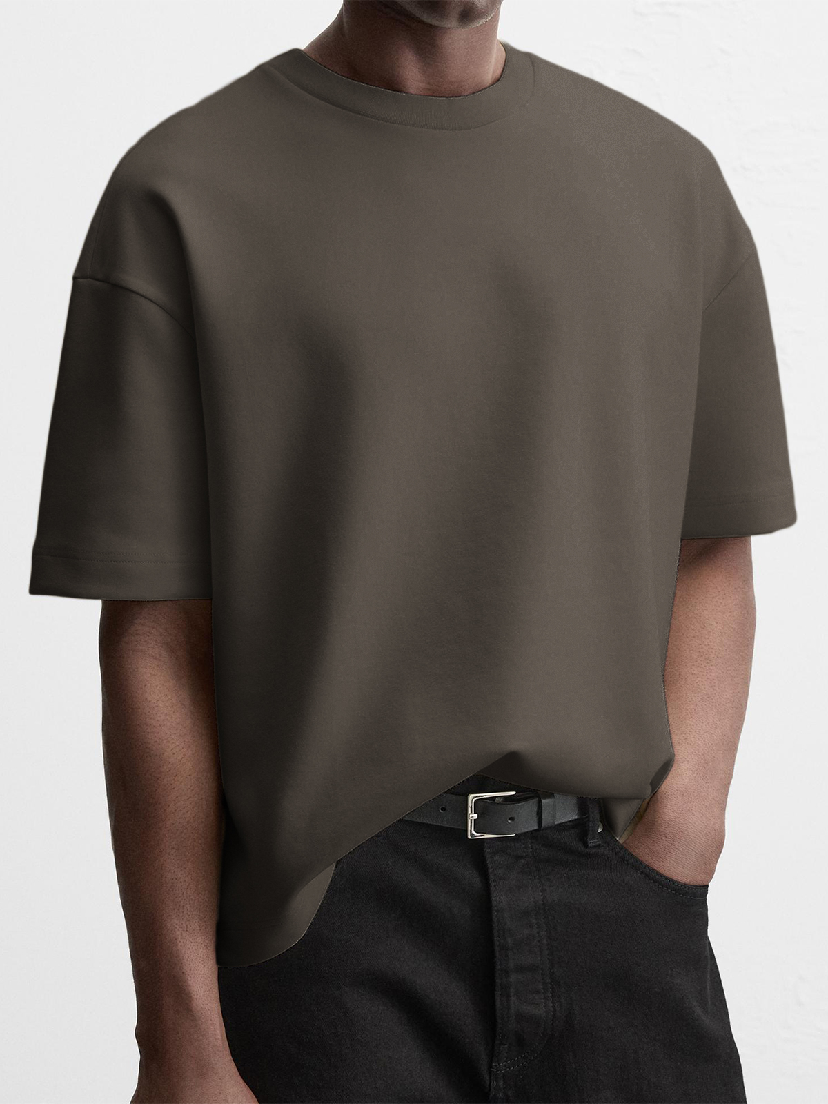 Men's Simple Casual Heavyweight Short-sleeved Crew Neck T-shirt