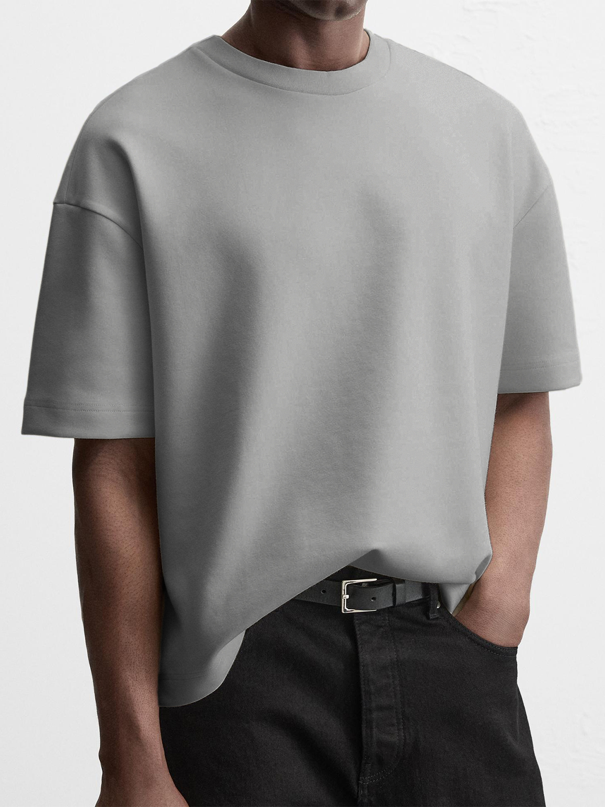 Men's Simple Casual Heavyweight Short-sleeved Crew Neck T-shirt