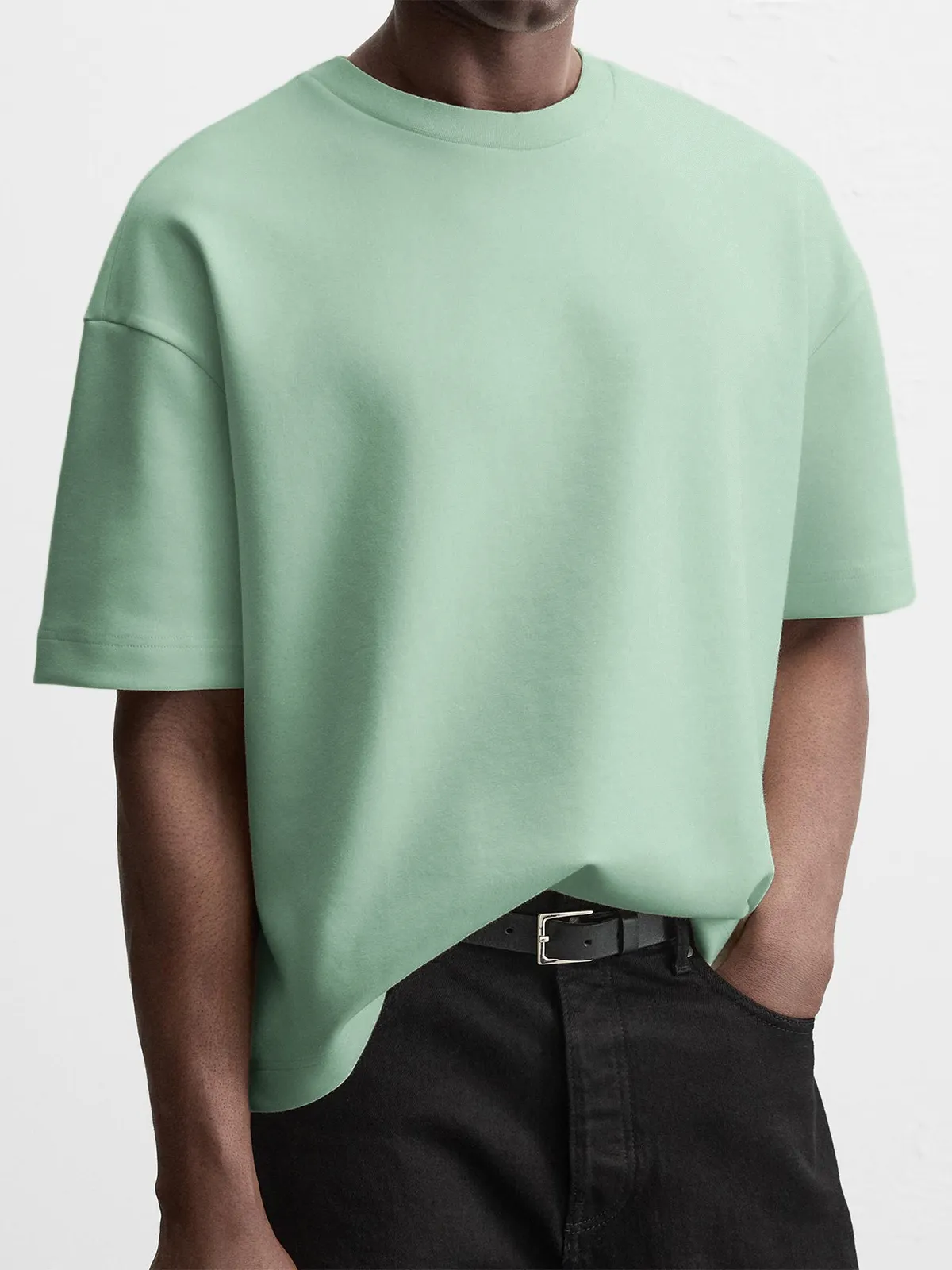 Men's Simple Casual Heavyweight Short-sleeved Crew Neck T-shirt