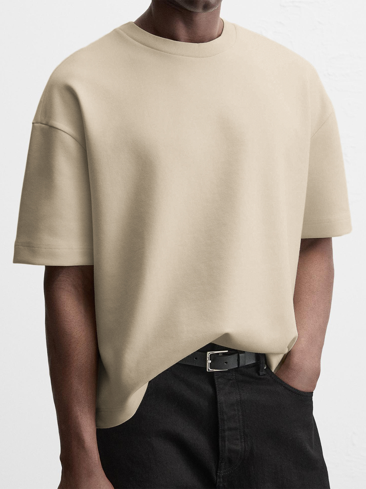 Men's Simple Casual Heavyweight Short-sleeved Crew Neck T-shirt