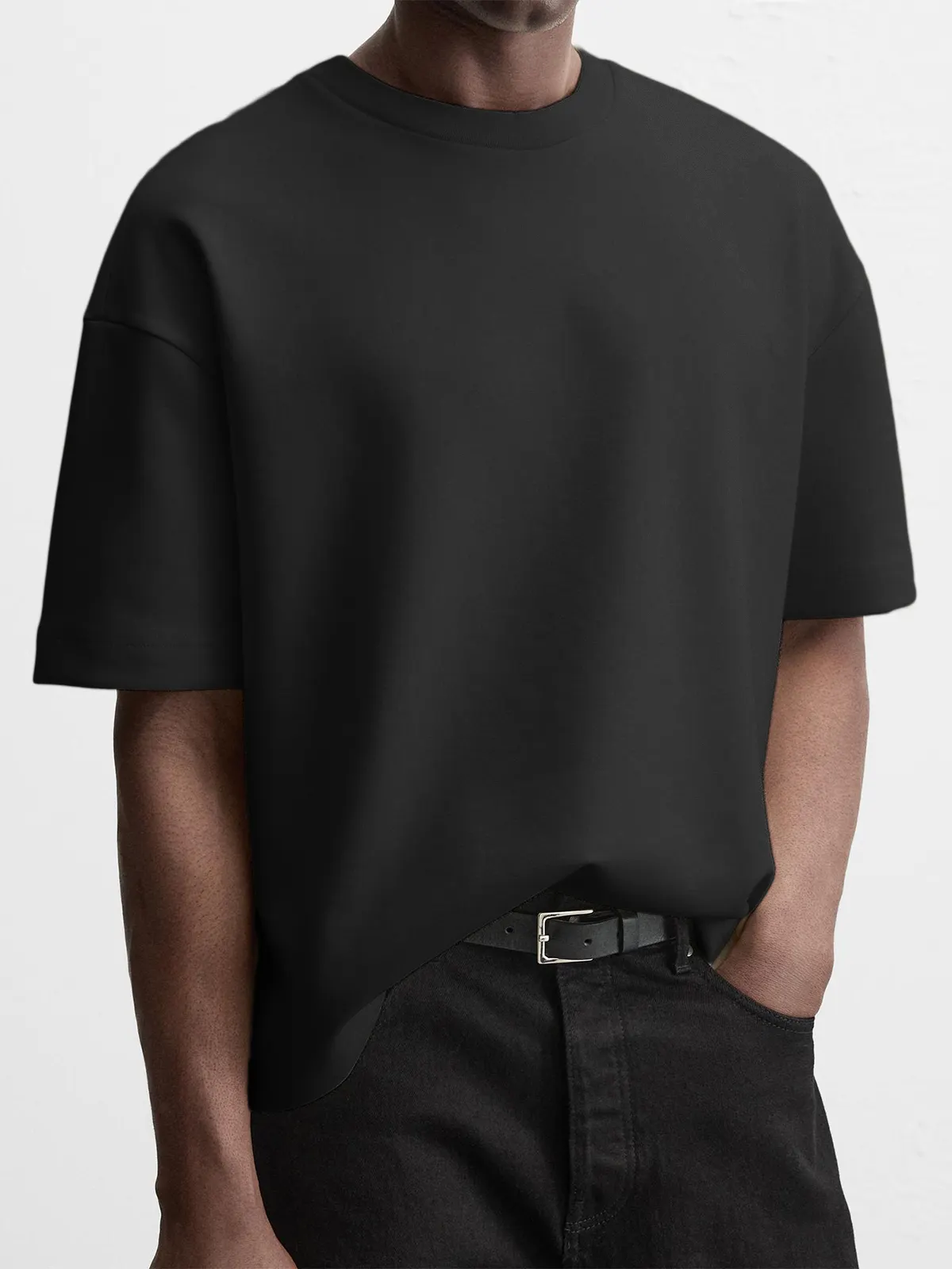 Men's Simple Casual Heavyweight Short-sleeved Crew Neck T-shirt