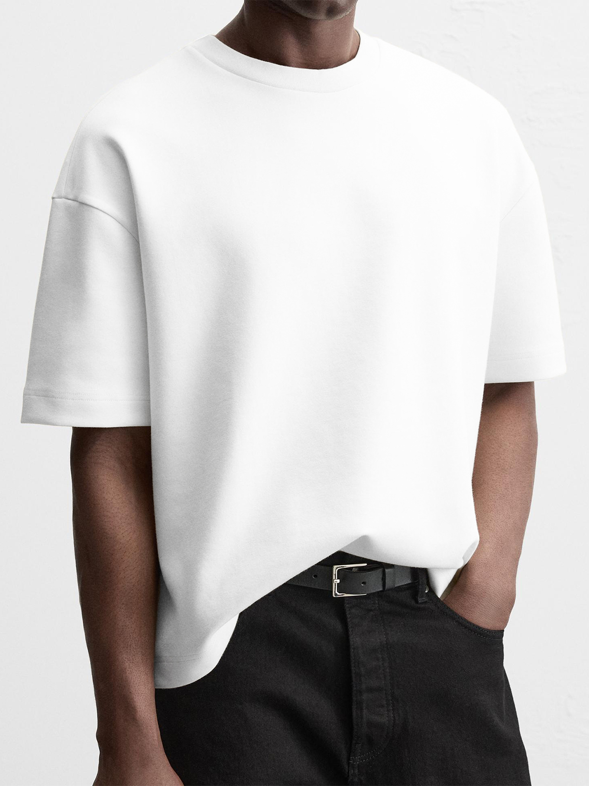Men's Simple Casual Heavyweight Short-sleeved Crew Neck T-shirt