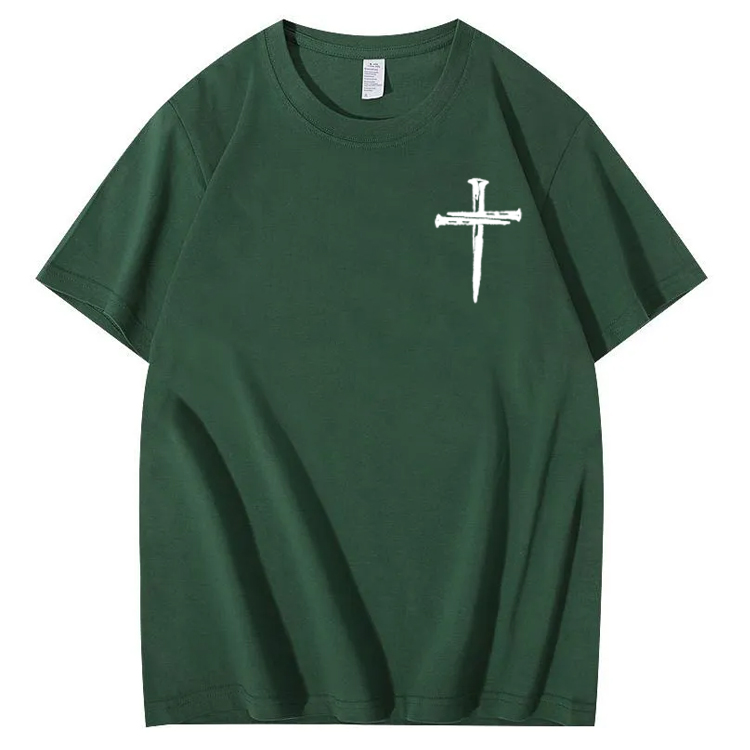 Jesus Paid It All Pattern Print Crew Neck T-Shirt