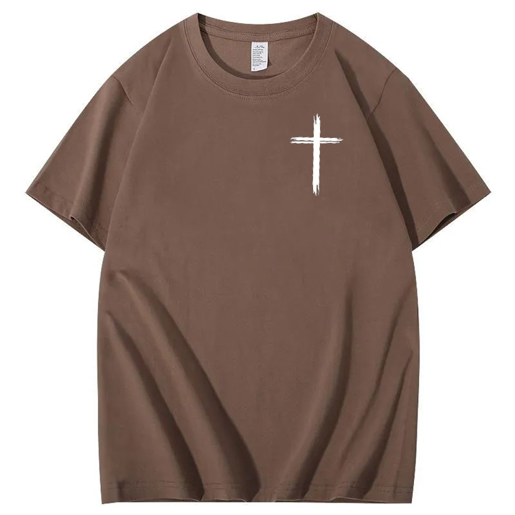 Jesus Died For Me Now I Live For Him Pattern Crew Neck T-Shirt