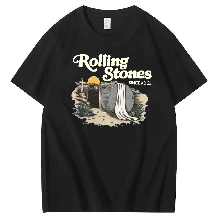 Rolling Stones Since  Ad 33 Pattern Print Crew Neck T-Shirt