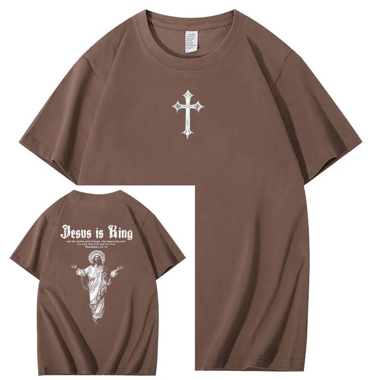 Jesus Is Being Pattern Crew Neck T-Shirt