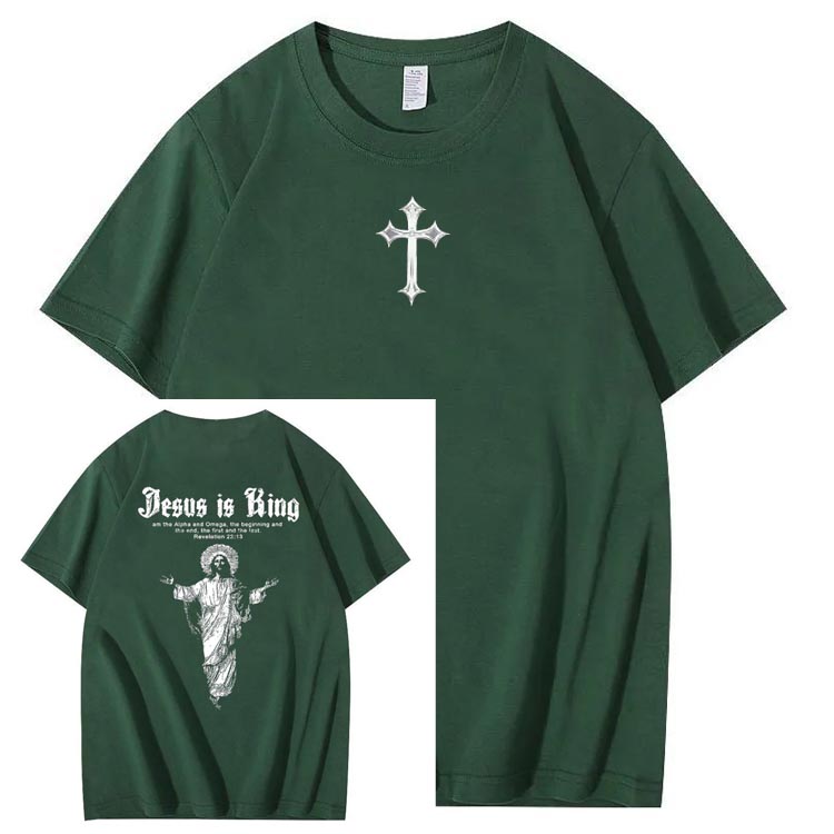 Jesus Is Being Pattern Crew Neck T-Shirt