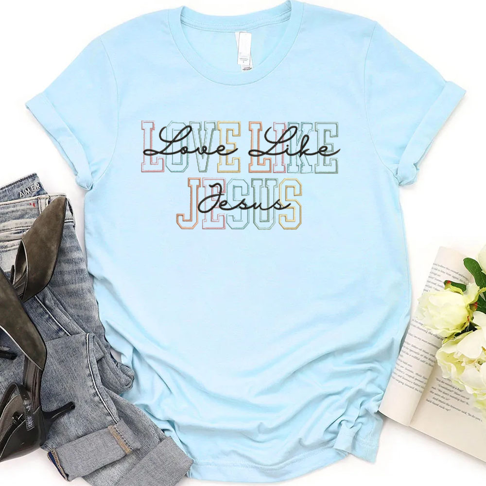 Women's Love Like Jesus Pattern Round-Neck T-Shirt