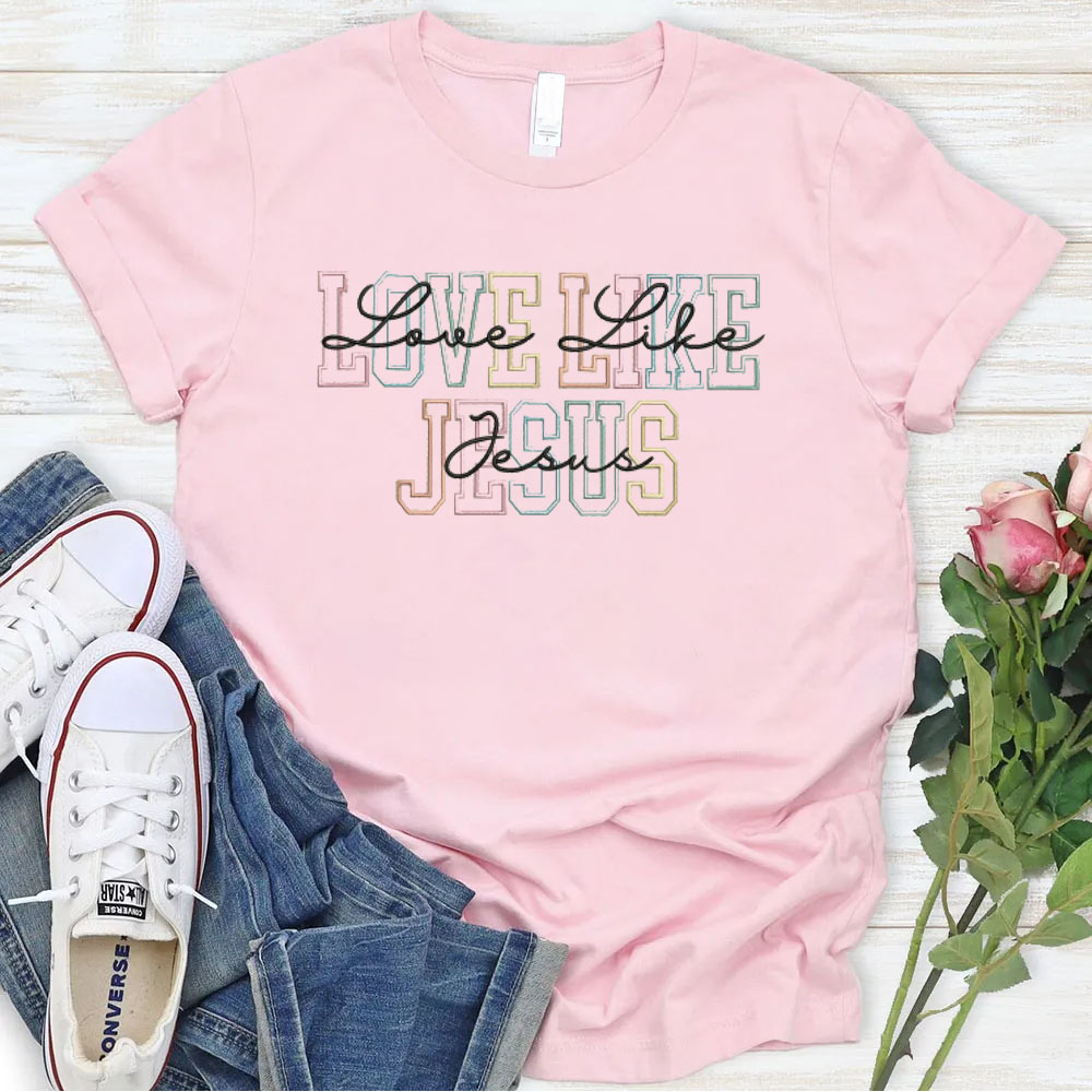 Women's Love Like Jesus Pattern Round-Neck T-Shirt