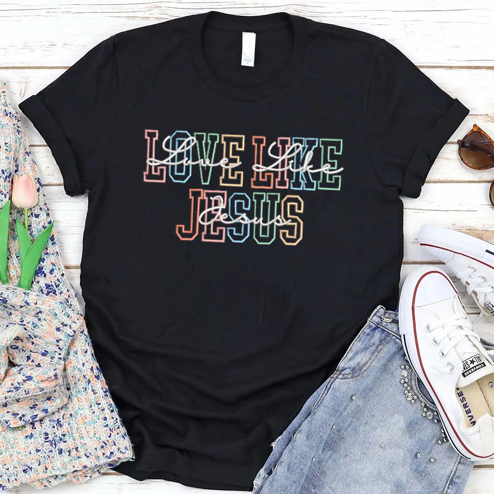 Women's Love Like Jesus Pattern Round-Neck T-Shirt