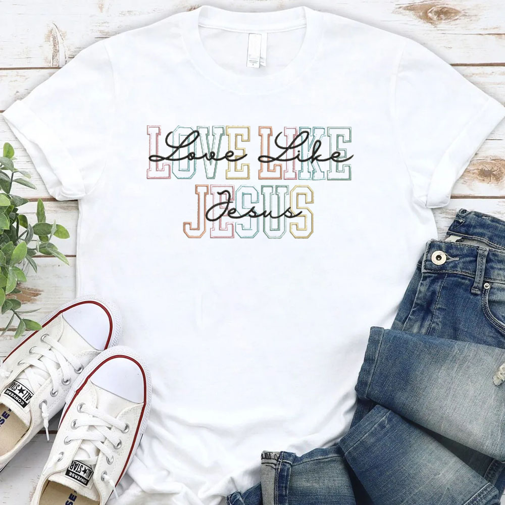 Women's Love Like Jesus Pattern Round-Neck T-Shirt