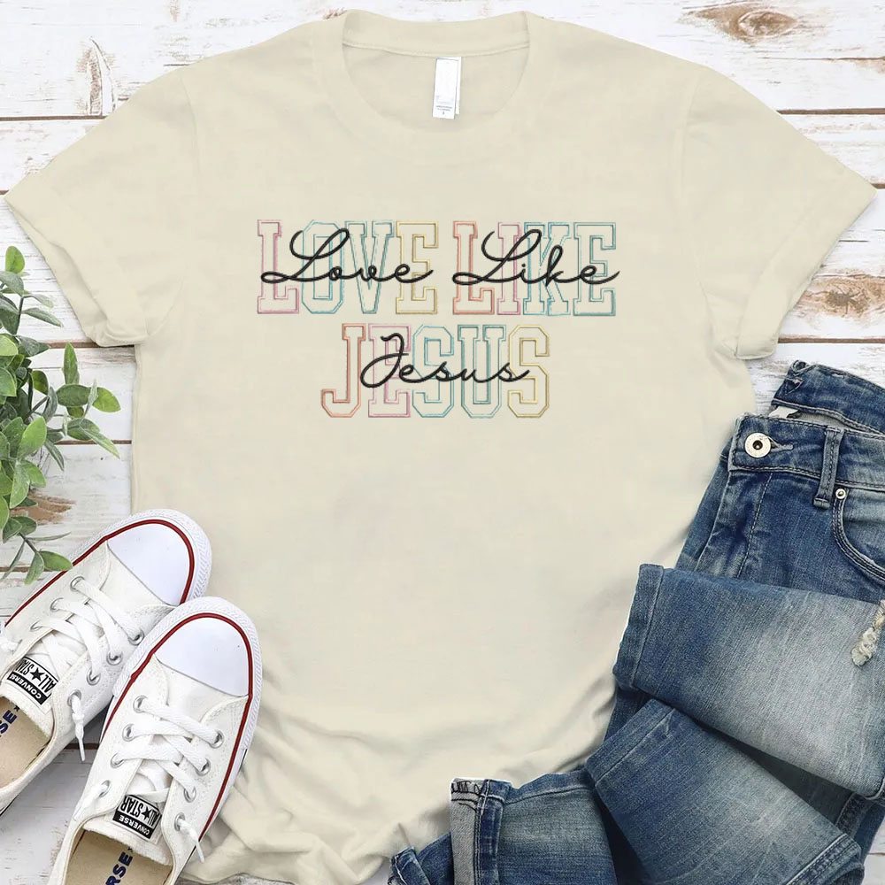 Women's Love Like Jesus Pattern Round-Neck T-Shirt