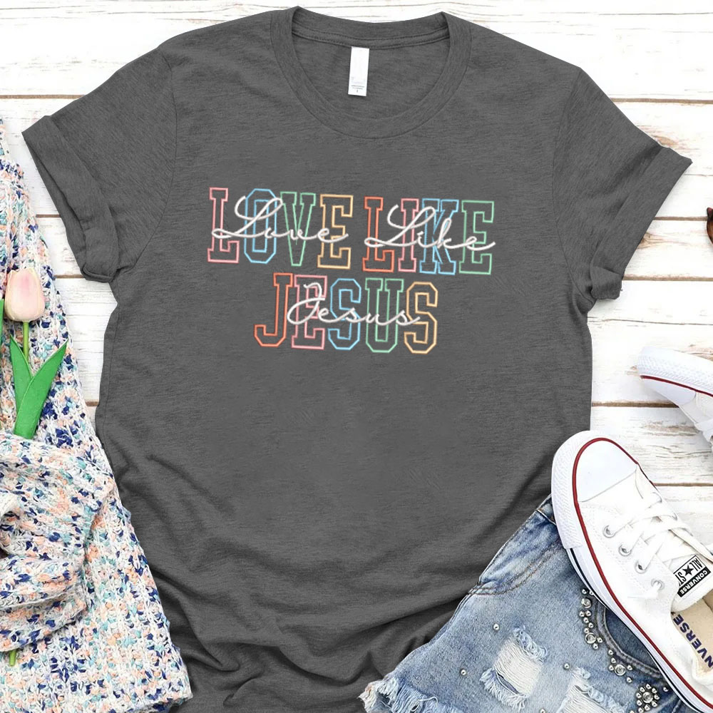 Women's Love Like Jesus Pattern Round-Neck T-Shirt