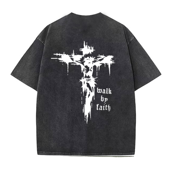  Jesus Pint Pattern Crew Neck T-Shirt