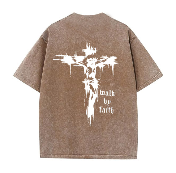  Jesus Pint Pattern Crew Neck T-Shirt