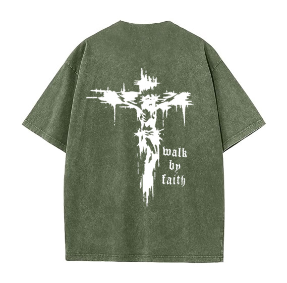  Jesus Pint Pattern Crew Neck T-Shirt