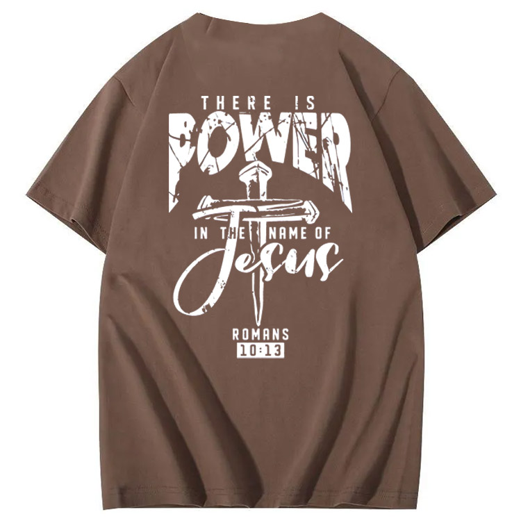 There Is Power In The Name Of Jesus Pattern Print T-Shirt