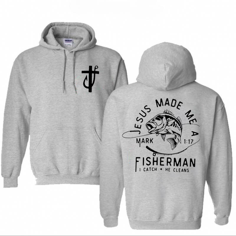 Jesus Made Me A Fisherman Pattern Classic Hoodie