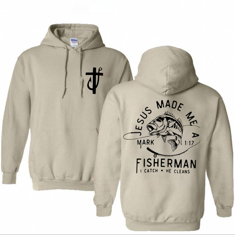 Jesus Made Me A Fisherman Pattern Classic Hoodie