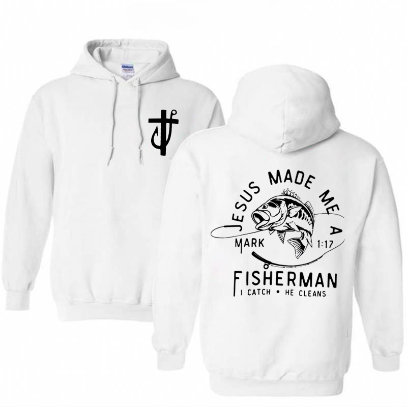 Jesus Made Me A Fisherman Pattern Classic Hoodie