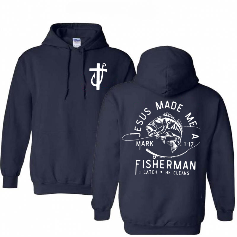 Jesus Made Me A Fisherman Pattern Classic Hoodie