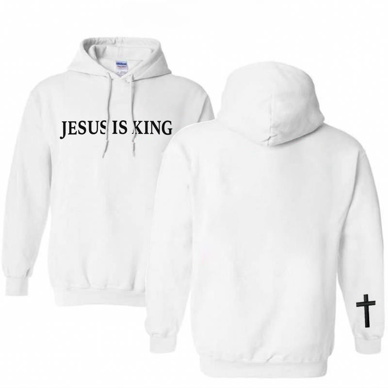 Jesus is King Pattern 100% 300g Cotton Classic Hoodie