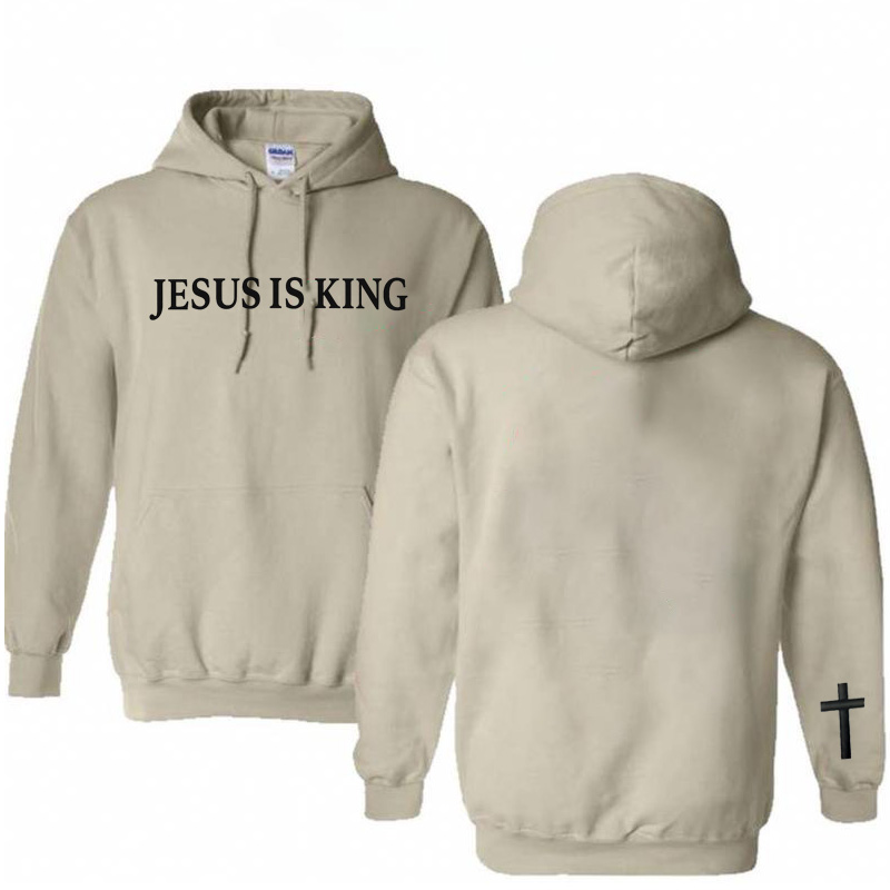 Jesus is King Pattern 100% 300g Cotton Classic Hoodie