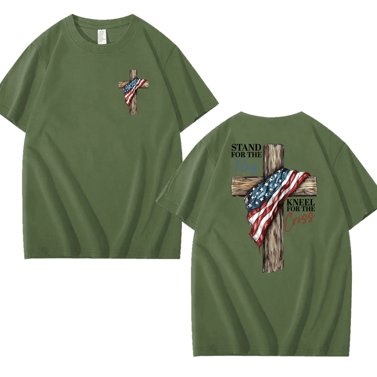 Stand For The Flag Kneel For The Cross 100% Cotton T-Shirt