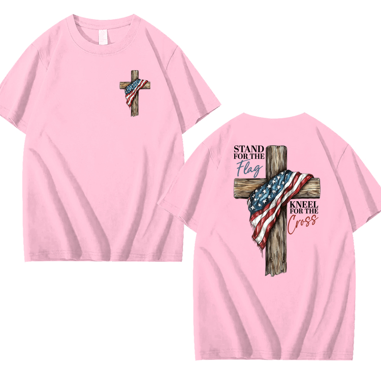 Stand For The Flag Kneel For The Cross 100% Cotton T-Shirt