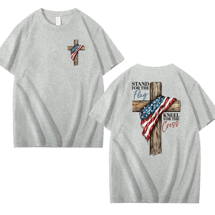 Stand For The Flag Kneel For The Cross 100% Cotton T-Shirt