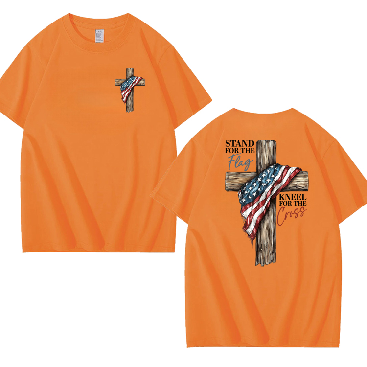 Stand For The Flag Kneel For The Cross 100% Cotton T-Shirt