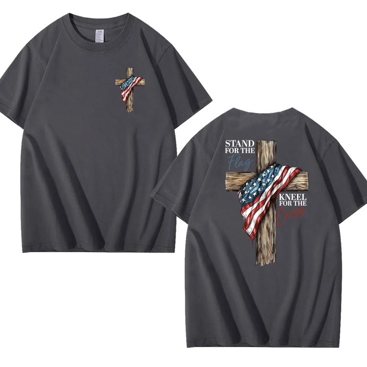 Stand For The Flag Kneel For The Cross 100% Cotton T-Shirt