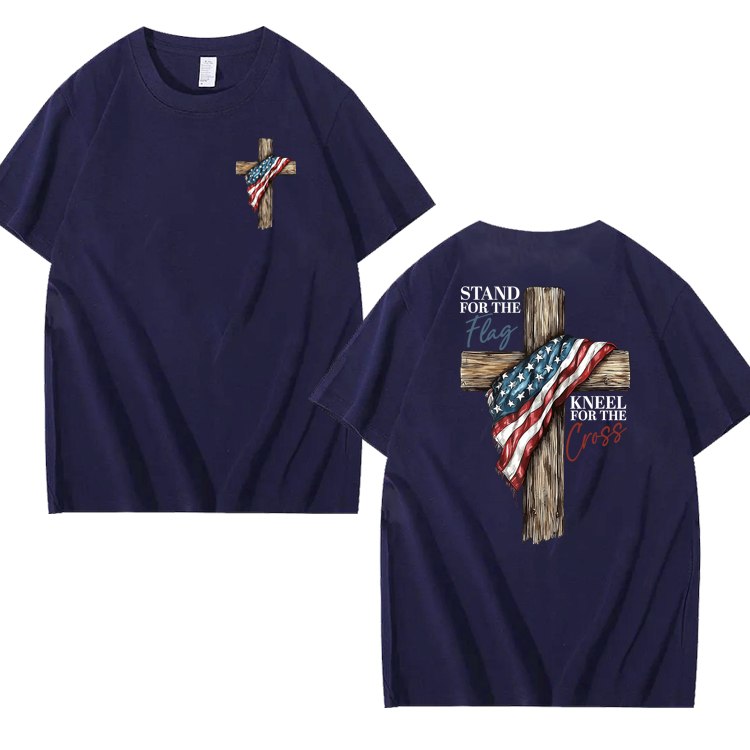 Stand For The Flag Kneel For The Cross 100% Cotton T-Shirt